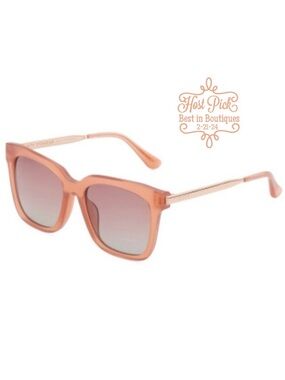 DIFF Bella Sunglasses Oyster Pink Frames Rose Gradient Lens VICI Collab NWT